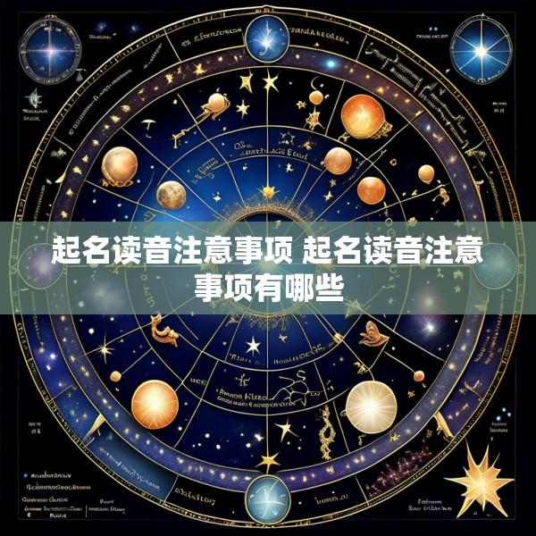 起名读音注意事项 起名读音注意事项有哪些
