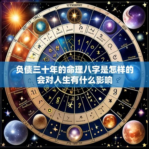 负债三十年的命理八字是怎样的会对人生有什么影响