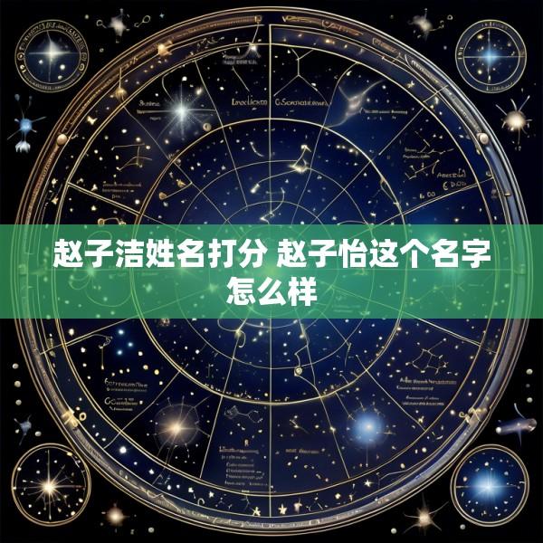 赵子洁姓名打分 赵子怡这个名字怎么样