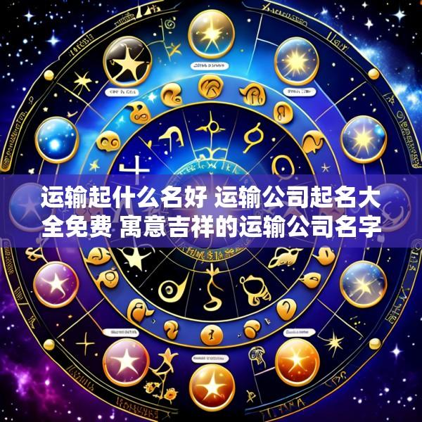 运输起什么名好 运输公司起名大全免费 寓意吉祥的运输公司名字