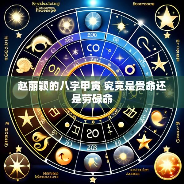 赵丽颖的八字甲寅 究竟是贵命还是劳碌命