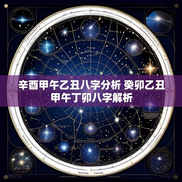 辛酉甲午乙丑八字分析 癸卯乙丑甲午丁卯八字解析