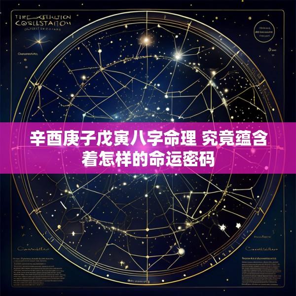 辛酉庚子戊寅八字命理 究竟蕴含着怎样的命运密码