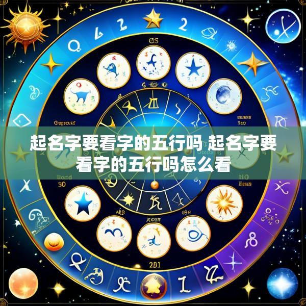 起名字要看字的五行吗 起名字要看字的五行吗怎么看