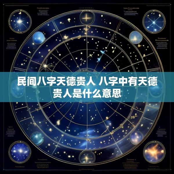 民间八字天德贵人 八字中有天德贵人是什么意思