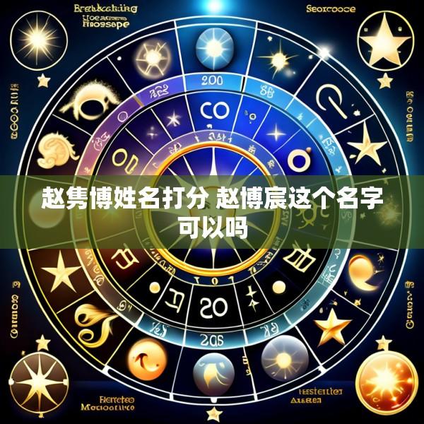 赵隽博姓名打分 赵博宸这个名字可以吗
