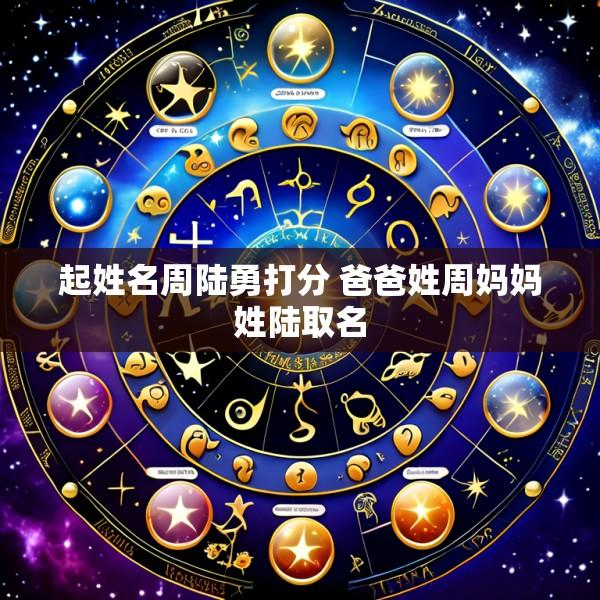 起姓名周陆勇打分 爸爸姓周妈妈姓陆取名
