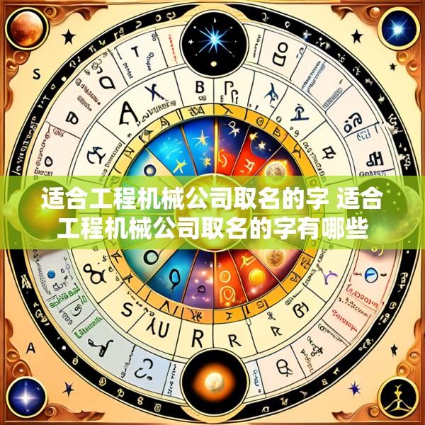 适合工程机械公司取名的字 适合工程机械公司取名的字有哪些
