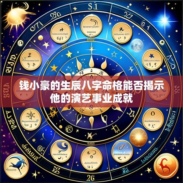钱小豪的生辰八字命格能否揭示他的演艺事业成就