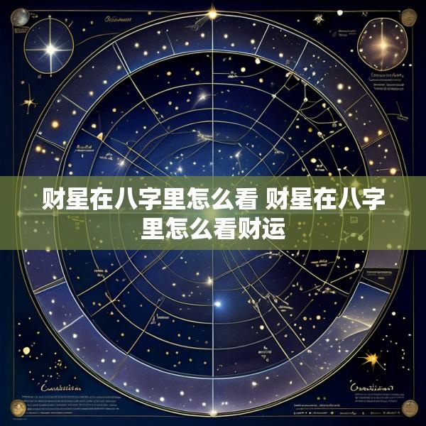 财星在八字里怎么看 财星在八字里怎么看财运