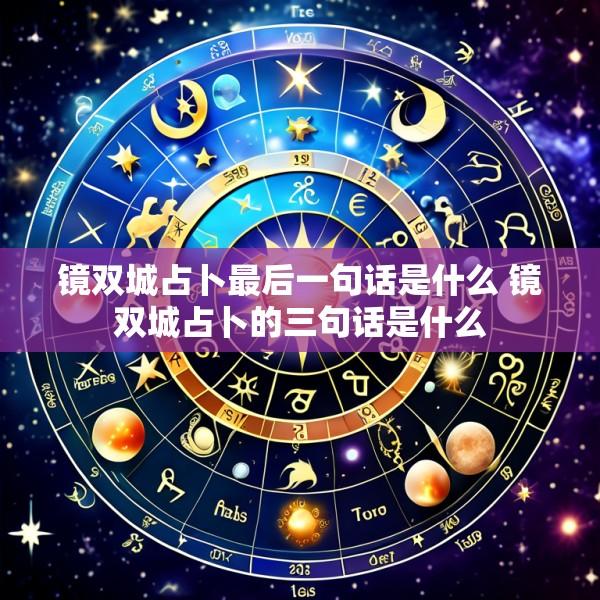 镜双城占卜最后一句话是什么 镜双城占卜的三句话是什么