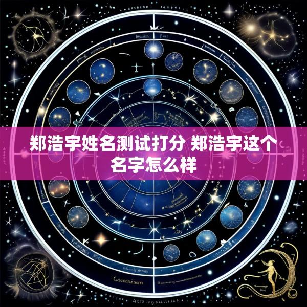 郑浩宇姓名测试打分 郑浩宇这个名字怎么样