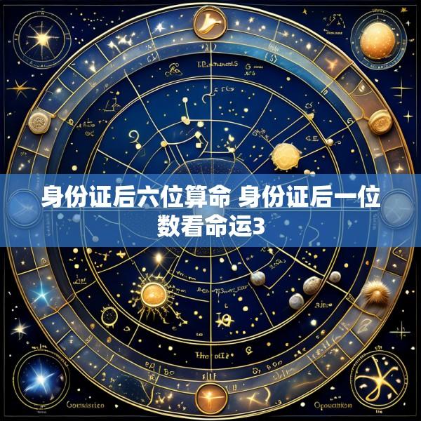 身份证后六位算命 身份证后一位数看命运3