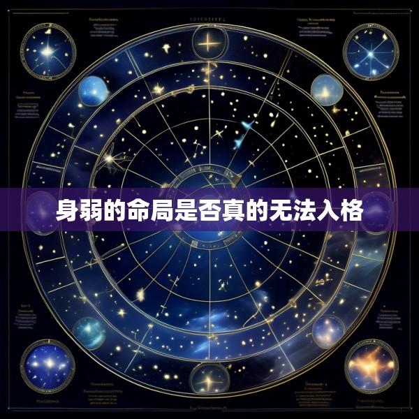 身弱的命局是否真的无法入格