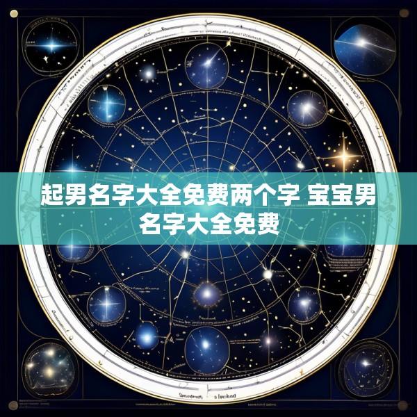 起男名字大全免费两个字 宝宝男名字大全免费