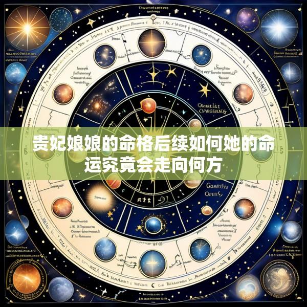贵妃娘娘的命格后续如何她的命运究竟会走向何方