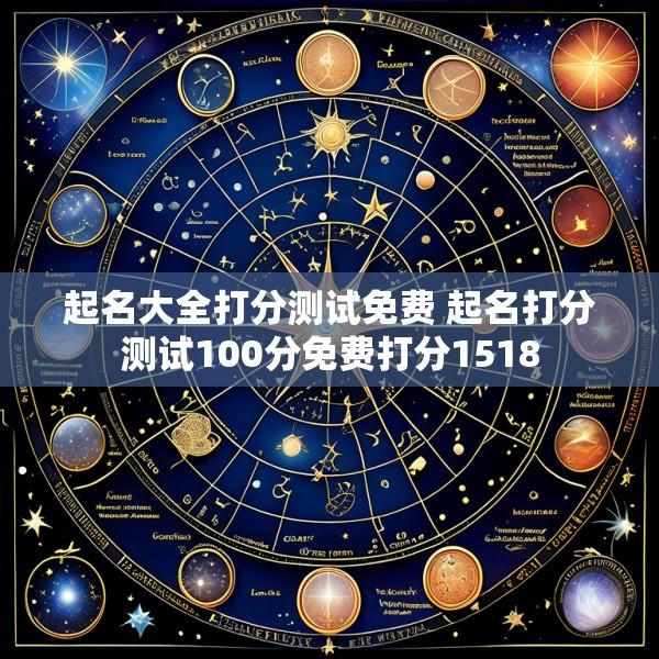 起名大全打分测试免费 起名打分测试100分免费打分1518
