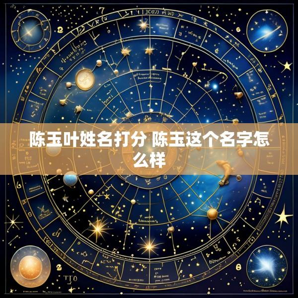 陈玉叶姓名打分 陈玉这个名字怎么样