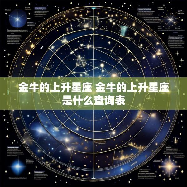金牛的上升星座 金牛的上升星座是什么查询表