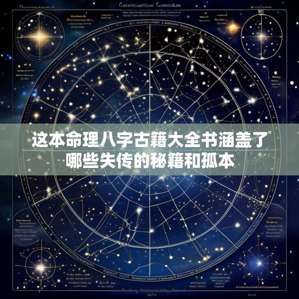 这本命理八字古籍大全书涵盖了哪些失传的秘籍和孤本