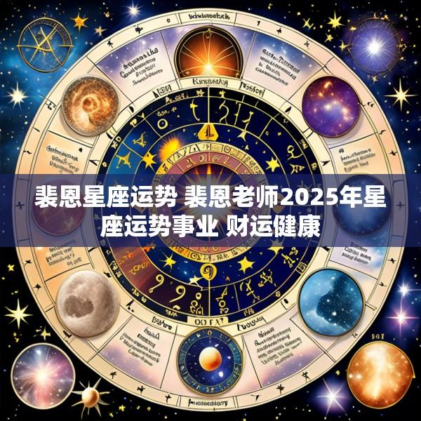 裴恩星座运势 裴恩老师2025年星座运势事业 财运健康
