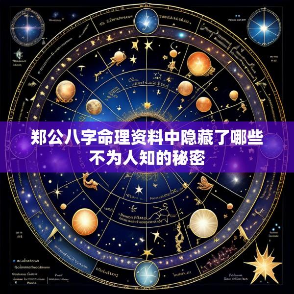 郑公八字命理资料中隐藏了哪些不为人知的秘密