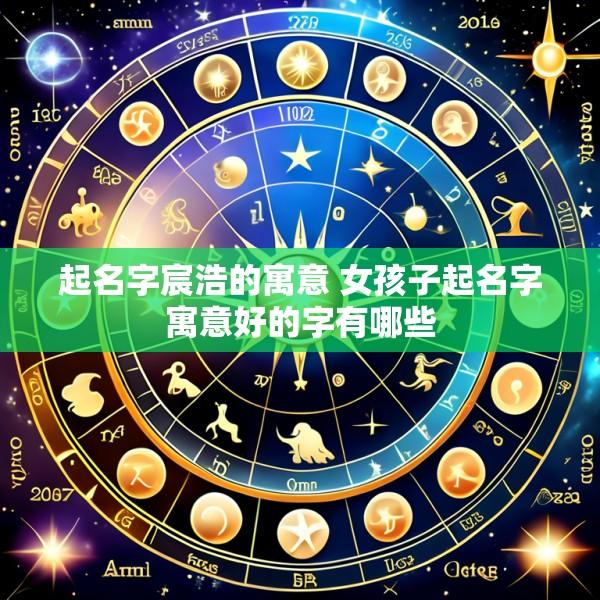 起名字宸浩的寓意 女孩子起名字寓意好的字有哪些