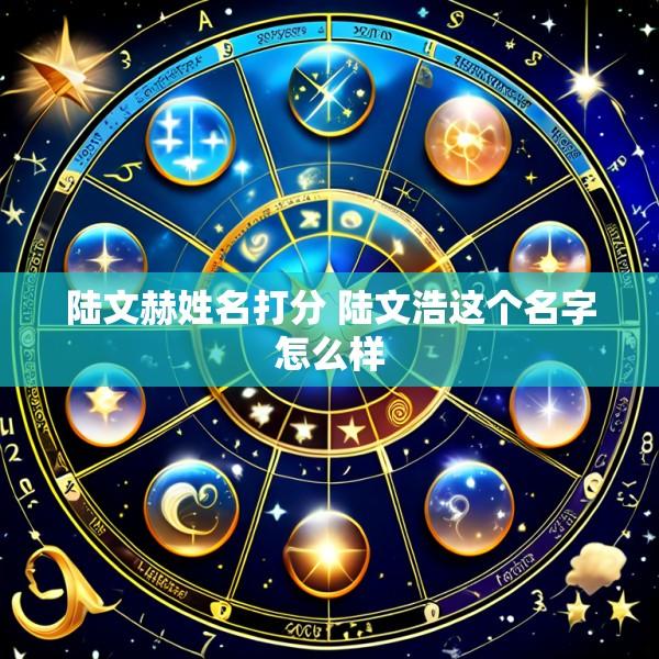 陆文赫姓名打分 陆文浩这个名字怎么样