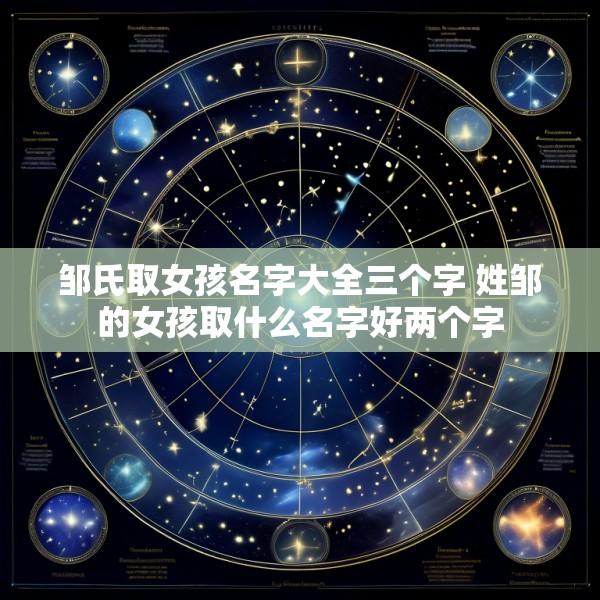 邹氏取女孩名字大全三个字 姓邹的女孩取什么名字好两个字