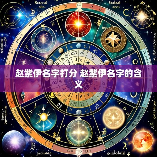 赵紫伊名字打分 赵紫伊名字的含义