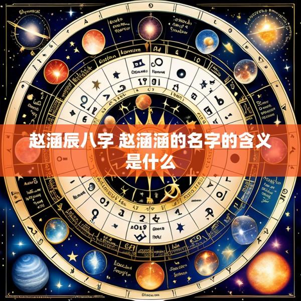 赵涵辰八字 赵涵涵的名字的含义是什么