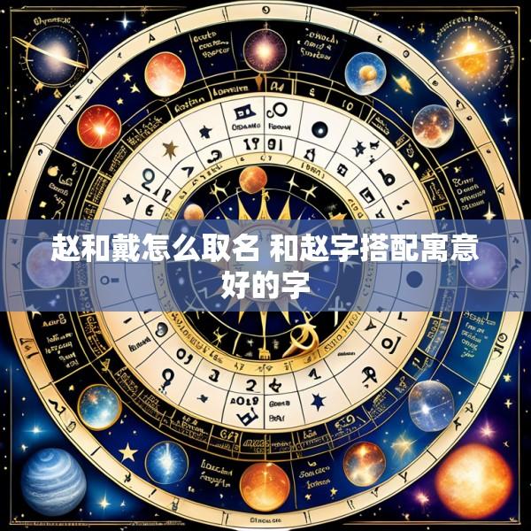 赵和戴怎么取名 和赵字搭配寓意好的字