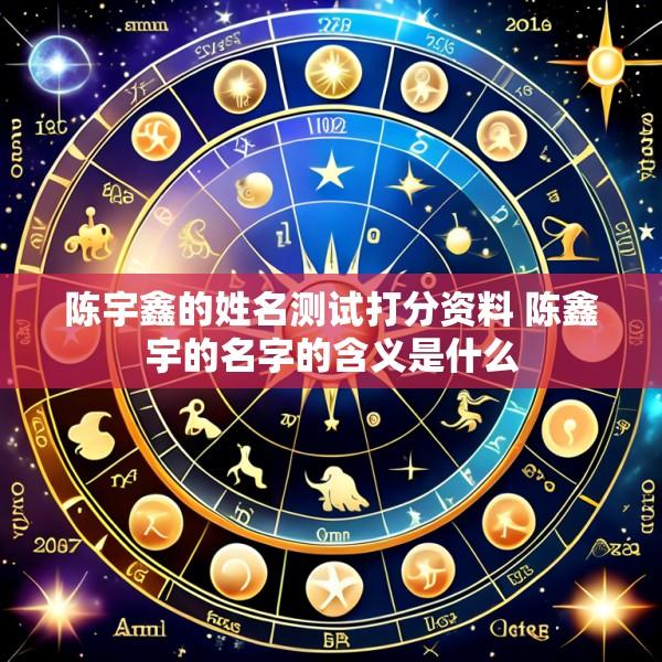陈宇鑫的姓名测试打分资料 陈鑫宇的名字的含义是什么