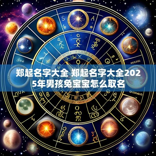 郑起名字大全 郑起名字大全2025年男孩兔宝宝怎么取名