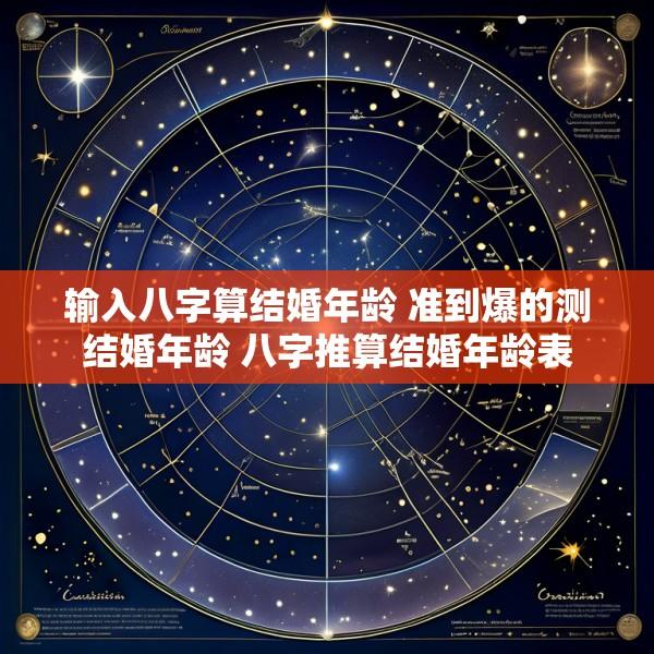 输入八字算结婚年龄 准到爆的测结婚年龄 八字推算结婚年龄表