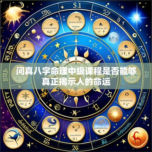 问真八字命理中级课程是否能够真正揭示人的命运