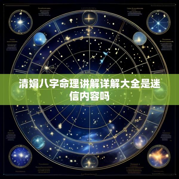 清娟八字命理讲解详解大全是迷信内容吗
