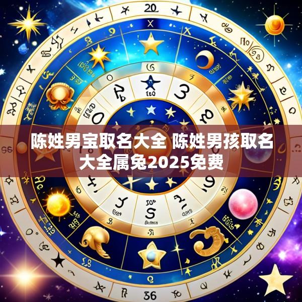 陈姓男宝取名大全 陈姓男孩取名大全属兔2025免费