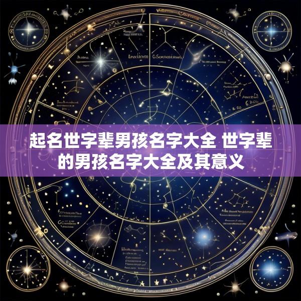 起名世字辈男孩名字大全 世字辈的男孩名字大全及其意义