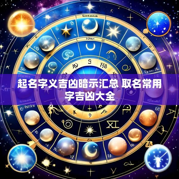 起名字义吉凶暗示汇总 取名常用字吉凶大全