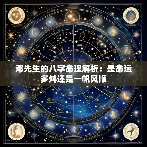 邓先生的八字命理解析：是命运多舛还是一帆风顺