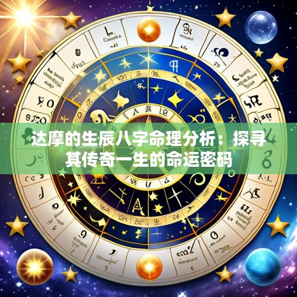 达摩的生辰八字命理分析：探寻其传奇一生的命运密码