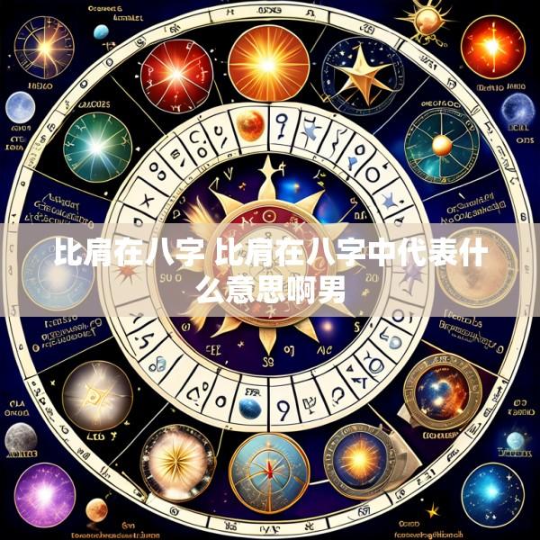 比肩在八字 比肩在八字中代表什么意思啊男