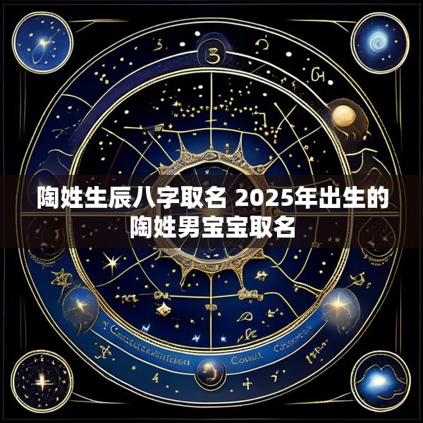 陶姓生辰八字取名 2025年出生的陶姓男宝宝取名