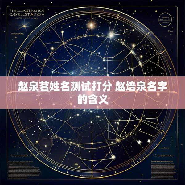 赵泉茗姓名测试打分 赵培泉名字的含义