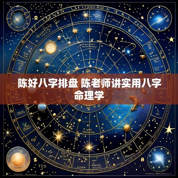 陈好八字排盘 陈老师讲实用八字命理学