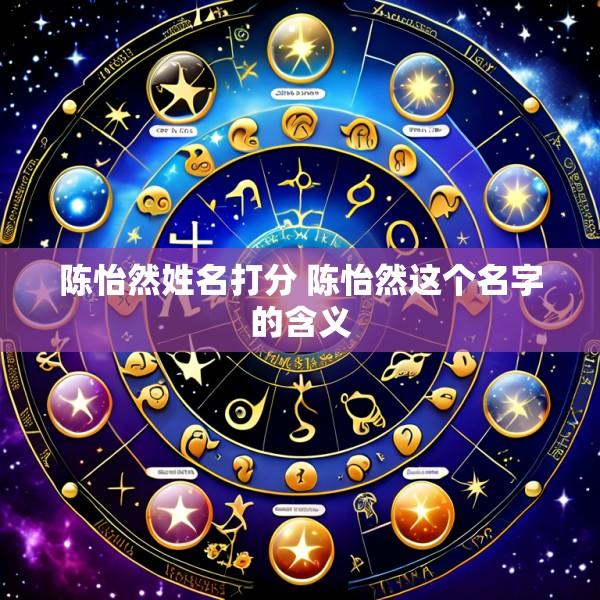 陈怡然姓名打分 陈怡然这个名字的含义