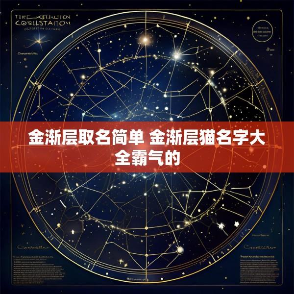 金渐层取名简单 金渐层猫名字大全霸气的
