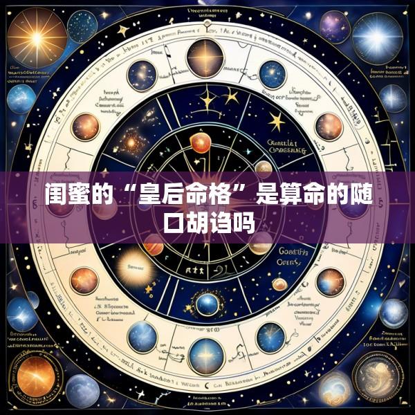 闺蜜的“皇后命格”是算命的随口胡诌吗