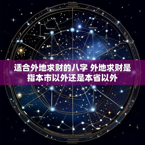 适合外地求财的八字 外地求财是指本市以外还是本省以外